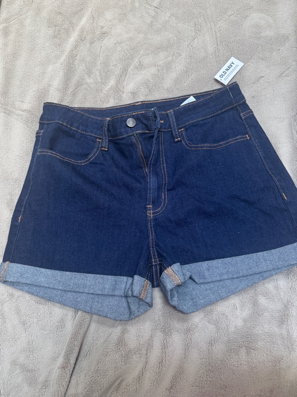 Old Navy Navy Blue Cuffed Denim Shorts